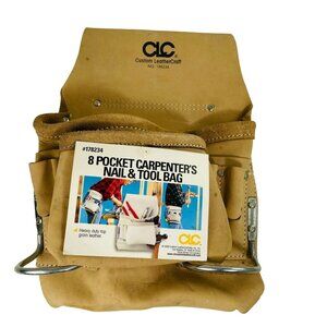 Carpenter Leather Tool Utility Bag Heavy Duty 8 Pockets No Belt u